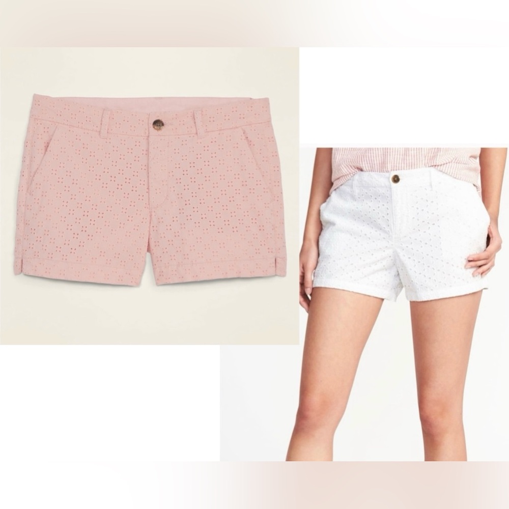 NWT pink Old Navy Women's Eyelet Everyday Shorts 3.5 inch Inseam -size 8